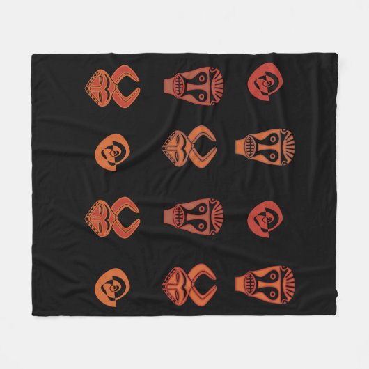 Abstrakte afrikanische Stammeskunst Fleecedecke (Vorderseite (Horizontal))