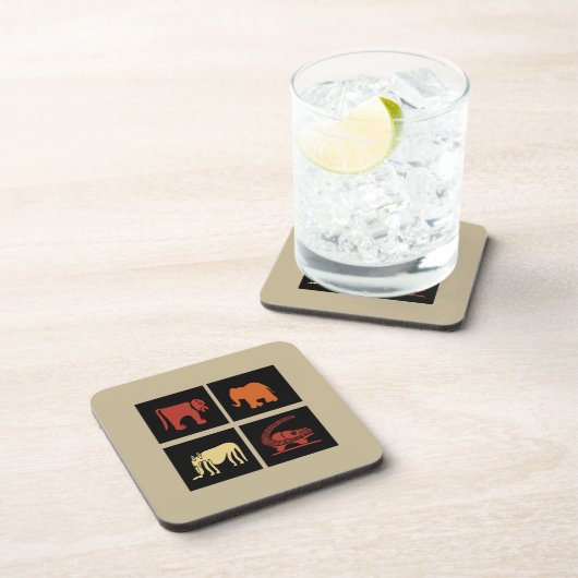 Abstrakte afrikanische Stammeskunst Getränkeuntersetzer (Rechte Seite)