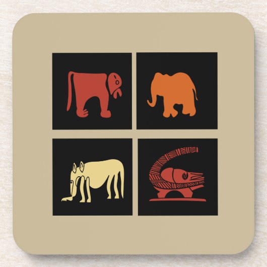 Abstrakte afrikanische Stammeskunst Getränkeuntersetzer (Vorderseite)