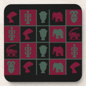 Abstrakte afrikanische Stammeskunst Getränkeuntersetzer (Vorderseite)