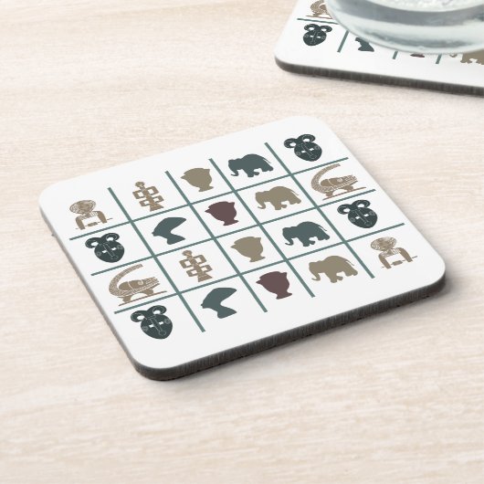 Abstrakte afrikanische Stammeskunst Getränkeuntersetzer (Linke Seite)