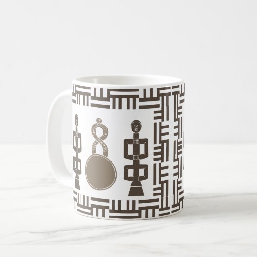 Abstrakte afrikanische Stammeskunst Kaffeetasse (Vorderseite Links)