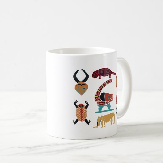 Abstrakte afrikanische Stammeskunst Kaffeetasse (VorderseiteRechts)