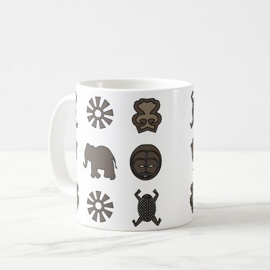 Abstrakte afrikanische Stammeskunst Kaffeetasse (Vorderseite Links)