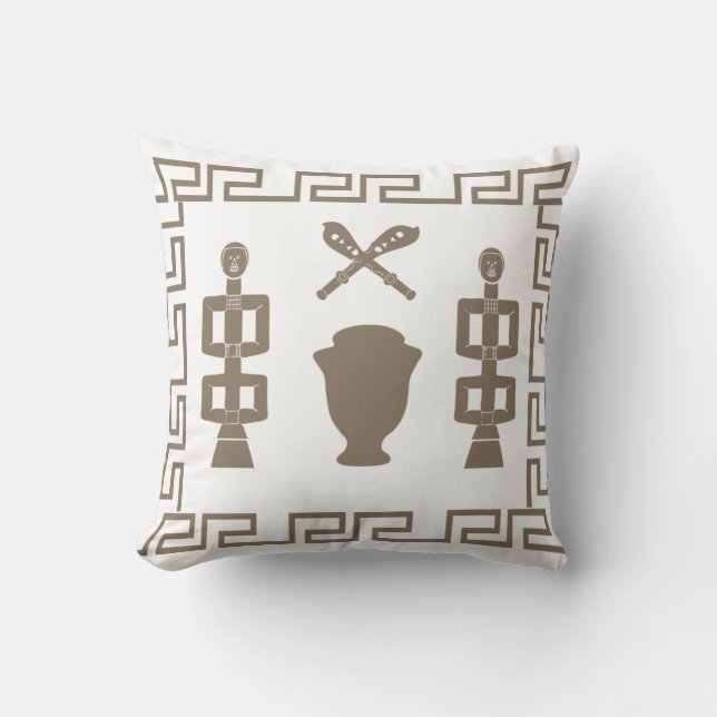 Abstrakte afrikanische Stammeskunst Kissen (Vorderseite)