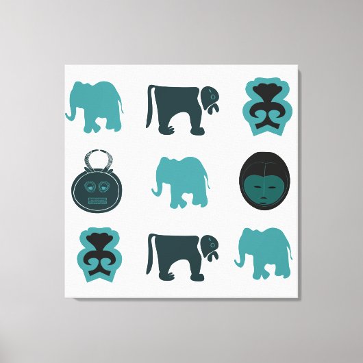 Abstrakte afrikanische Stammeskunst Leinwanddruck (Vorderseite)