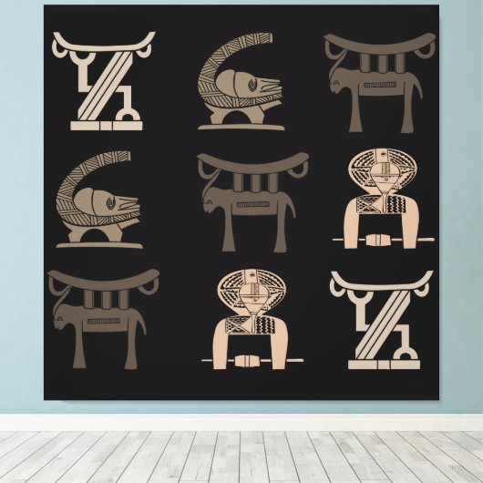 Abstrakte afrikanische Stammeskunst Leinwanddruck (Insitu (Holzboden))