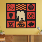 Abstrakte afrikanische Stammeskunst Leinwanddruck (Insitu (Wohnzimmer))