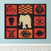 Abstrakte afrikanische Stammeskunst Leinwanddruck (Insitu (Holzboden))