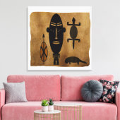 Abstrakte afrikanische Stammeskunst Leinwanddruck (Insitu (Wohnzimmer))
