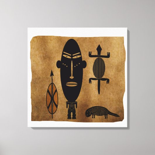 Abstrakte afrikanische Stammeskunst Leinwanddruck (Vorderseite)