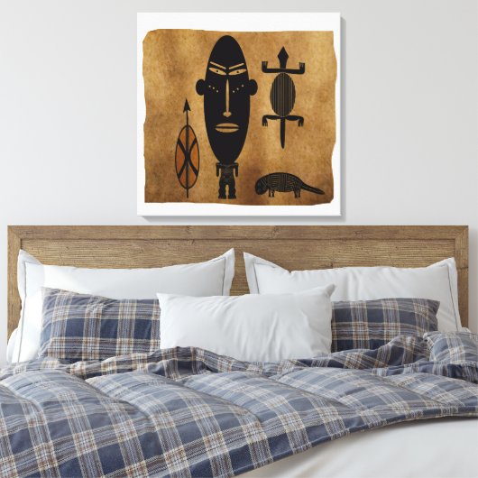 Abstrakte afrikanische Stammeskunst Leinwanddruck (Insitu (Schlafzimmer))