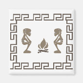 Abstrakte afrikanische Stammeskunst Magnet (Vorne)