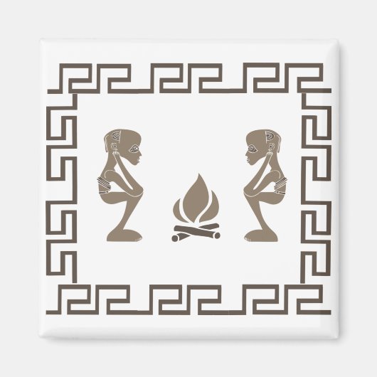 Abstrakte afrikanische Stammeskunst Magnet (Vorne)