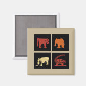 Abstrakte afrikanische Stammeskunst Magnet (Vorderseite/Rückseite)