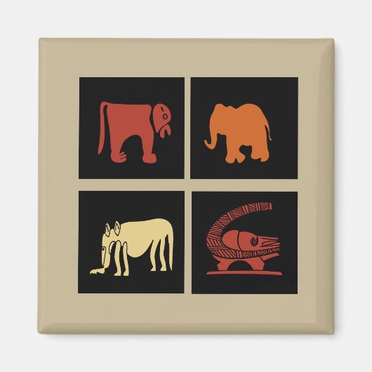 Abstrakte afrikanische Stammeskunst Magnet (Vorne)