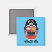 Abstrakte afrikanische Stammeskunst Magnet (Vorderseite/Rückseite)