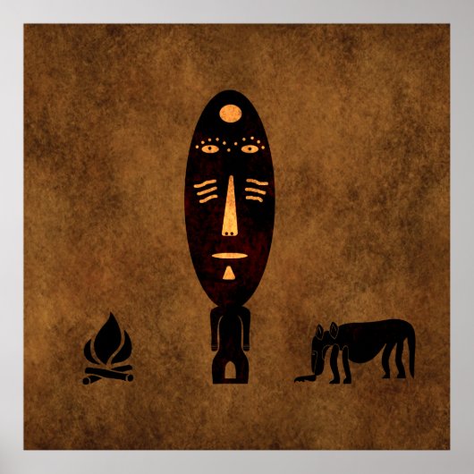 Abstrakte afrikanische Stammeskunst Poster (Vorne)