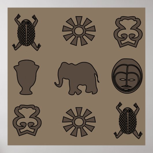 Abstrakte afrikanische Stammeskunst Poster (Vorne)