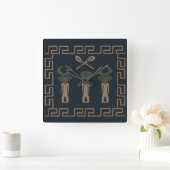 Abstrakte afrikanische Stammeskunst Quadratische Wanduhr (Zuhause)