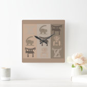 Abstrakte afrikanische Stammeskunst Quadratische Wanduhr (Zuhause)