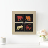 Abstrakte afrikanische Stammeskunst Quadratische Wanduhr (Zuhause)