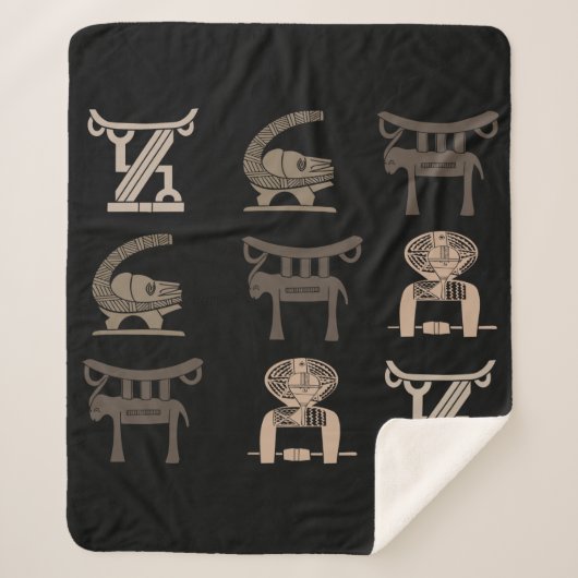 Abstrakte afrikanische Stammeskunst verziert Sherpadecke (Vorderseite)