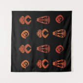 Abstrakte afrikanische Stammeskunst Wandteppich (Vorderseite (Horizontal))
