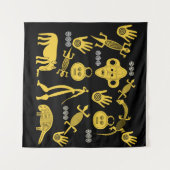 Abstrakte afrikanische Stammeskunst Wandteppich (Vorderseite (Horizontal))