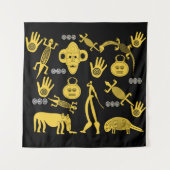 Abstrakte afrikanische Stammeskunst Wandteppich (Vorderseite)