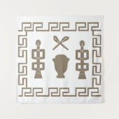 Abstrakte afrikanische Stammeskunst Wandteppich (Vorderseite)