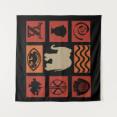 Abstrakte afrikanische Stammeskunst Wandteppich (Vorderseite (Horizontal))