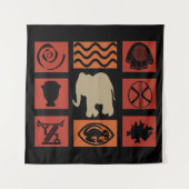 Abstrakte afrikanische Stammeskunst Wandteppich (Vorderseite)