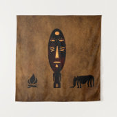 Abstrakte afrikanische Stammeskunst Wandteppich (Vorderseite)