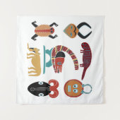 Abstrakte afrikanische Stammeskunst Wandteppich (Vorderseite (Horizontal))