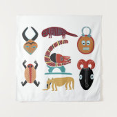 Abstrakte afrikanische Stammeskunst Wandteppich (Vorderseite)