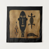 Abstrakte afrikanische Stammeskunst Wandteppich (Vorderseite (Horizontal))