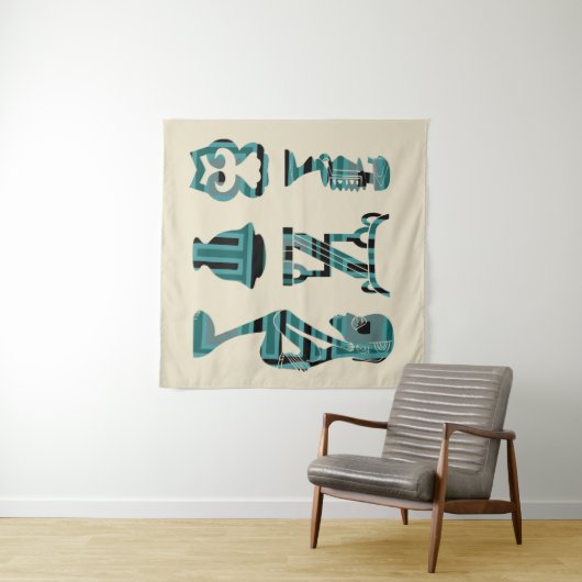 Abstrakte afrikanische Stammeskunst Wandteppich (Beispiel (Horizontal))