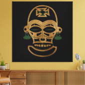 Abstrakte afrikanische Stammesmaske zeichne Leinwanddruck (Insitu (Wohnzimmer))