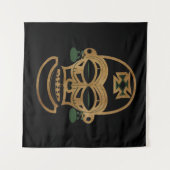 Abstrakte afrikanische Stammesmaske zeichne Wandteppich (Vorderseite (Horizontal))