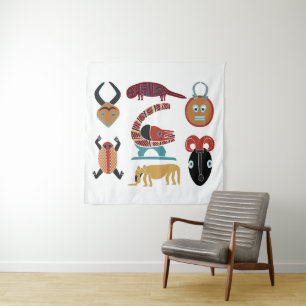 Abstrakte afrikanische Stammesornamente Kunst Wandteppich