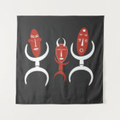 Abstrakte afrikanische Stammesvölker Wandteppich (Vorderseite)