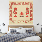 Abstrakte afrikanische Stammeszene Leinwanddruck (Insitu (Schlafzimmer))