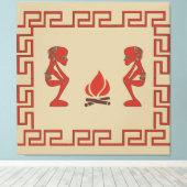 Abstrakte afrikanische Stammeszene Leinwanddruck (Insitu (Holzboden))