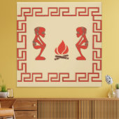 Abstrakte afrikanische Stammeszene Leinwanddruck (Insitu (Wohnzimmer))