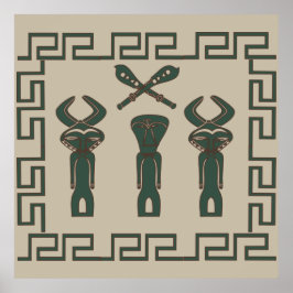 Abstrakte afrikanische Stammeszene Poster