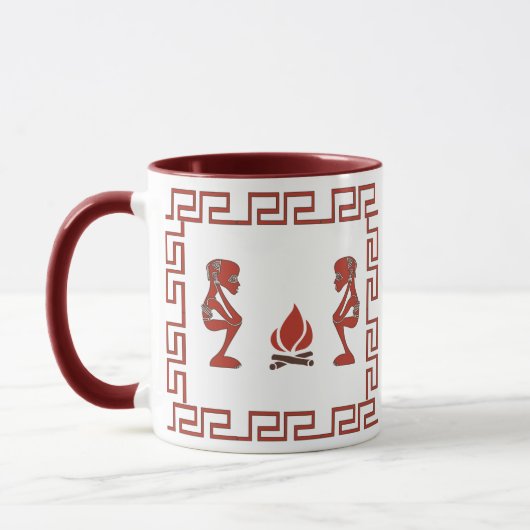 Abstrakte afrikanische Stammeszene Tasse (Links)