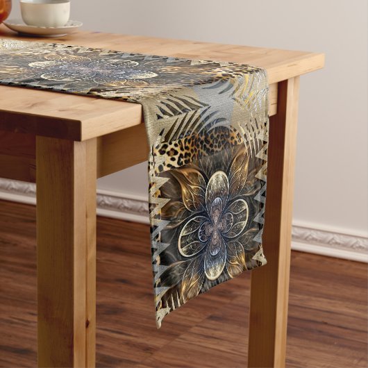 Abstrakte Afrikanische Wilde Blume Kurzer Tischläufer (Beispiel)