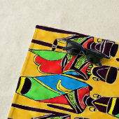 Abstrakte Afrikanische Zahlen auf Gelb Strandtuch (Beispiel)