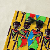 Abstrakte Afrikanische Zahlen zu Gelb 2 Strandtuch (Beispiel)